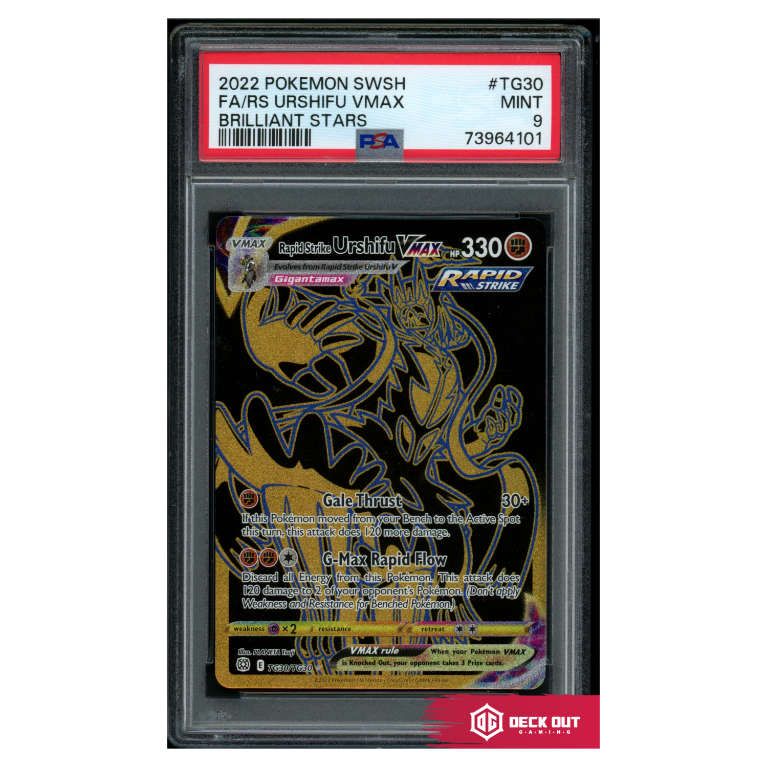 Rapid Strike Urshifu VMAX - Brilliant Stars - TG30 - PSA 9 - 73964101 - Deck Out Gaming