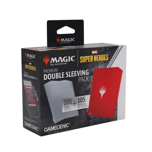 Gamegenic: Double Sleeves - MTG Marvel Super Heroes - Comic Burst Red - Deck Out Gaming