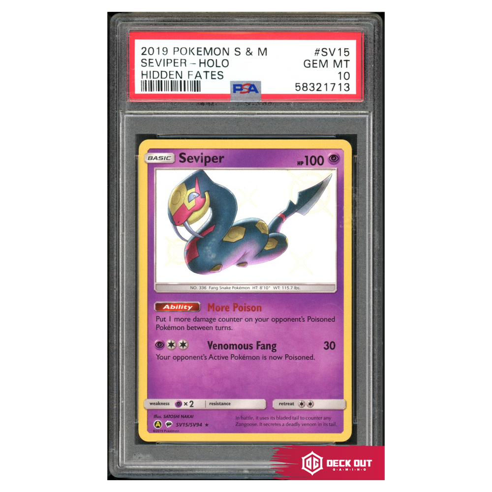 Seviper - Hidden Fates - SV15 - PSA 10 - 58321713 - Deck Out Gaming