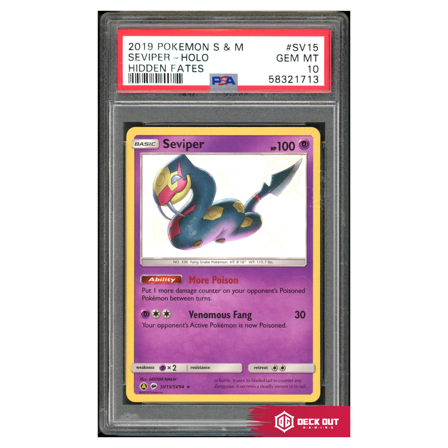 Seviper - Hidden Fates - SV15 - PSA 10 - 58321713 - Deck Out Gaming