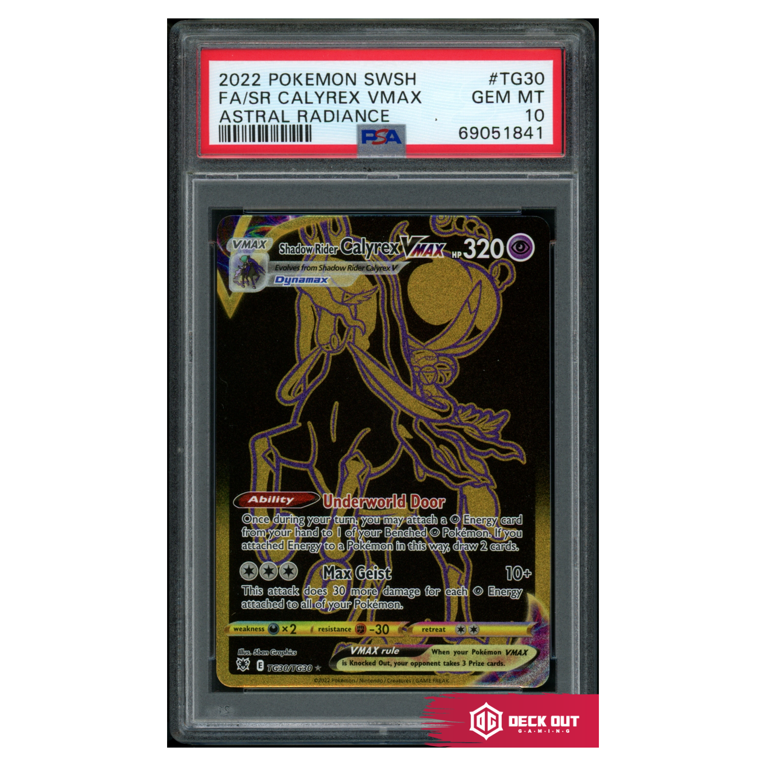 Shadow Rider Calyrex VMAX - Astral Radiance - TG30 - PSA 10 - 69051841 - Deck Out Gaming