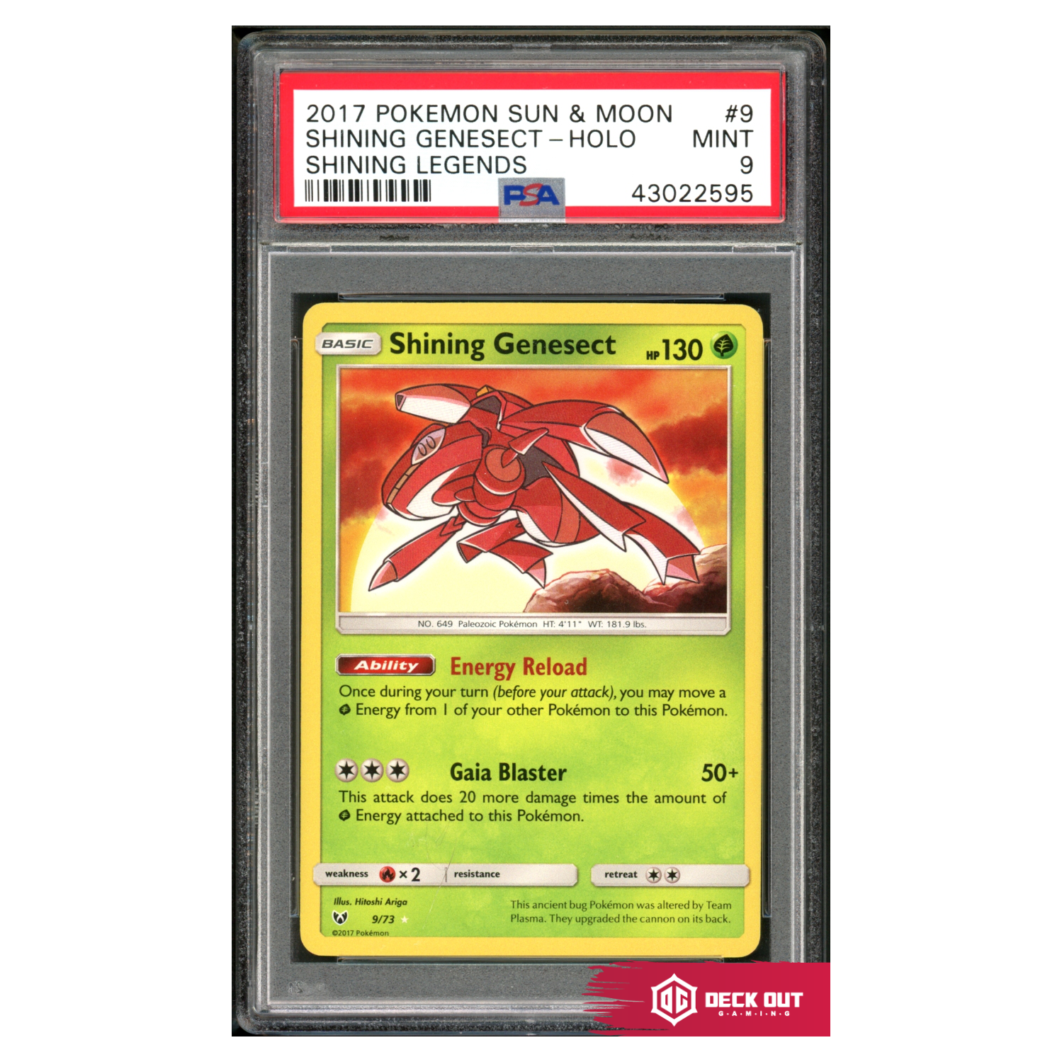 Shining Genesect - Shining Legends - 9 - PSA 9 - 43022595 - Deck Out Gaming