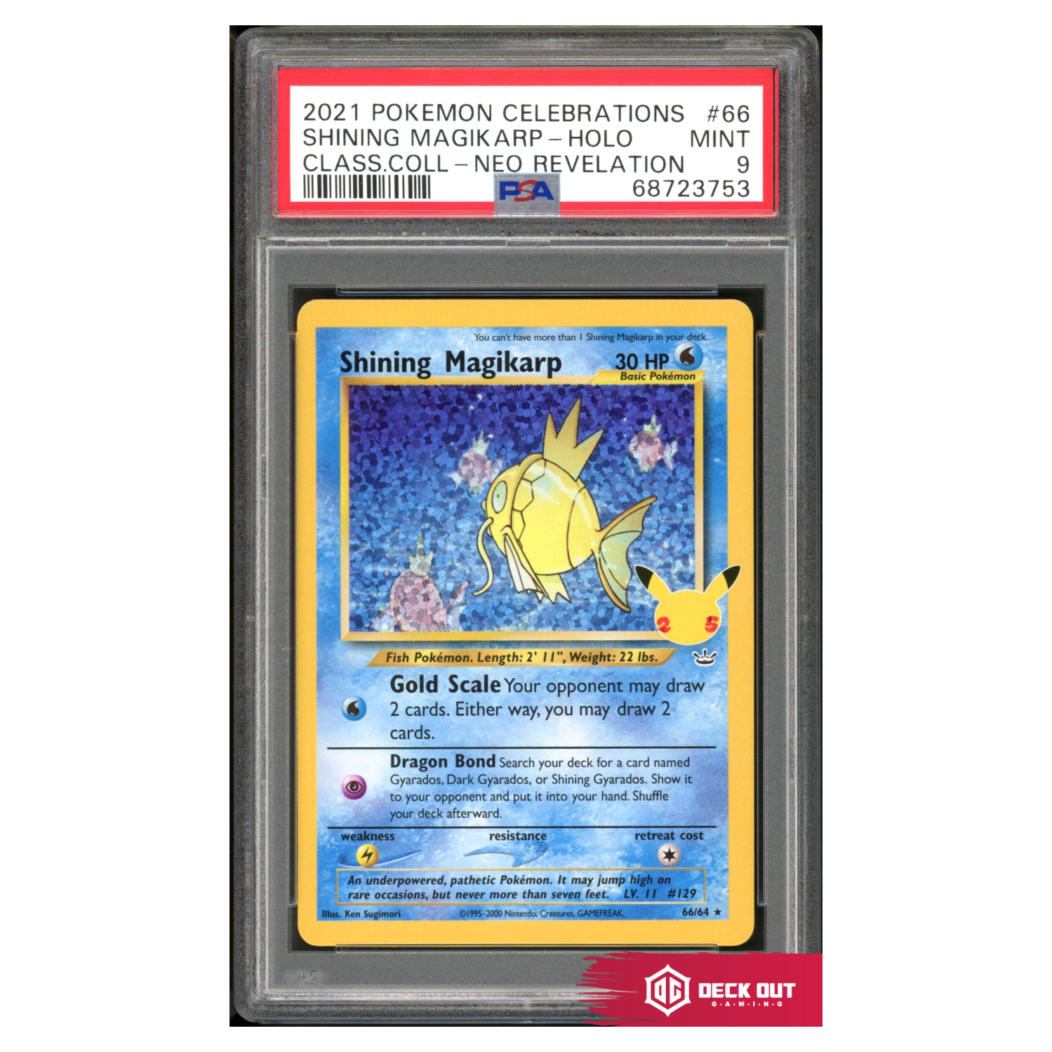 Shining Magikarp - Celebrations Classic Collection - 66 - PSA 9 - 68723753 - Deck Out Gaming