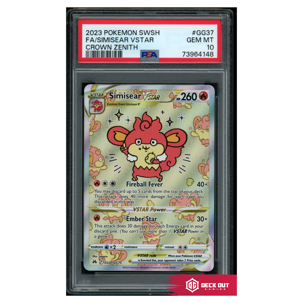 Simisear VSTAR - Crown Zenith - GG37 - PSA 10 - 73964148 - Deck Out Gaming