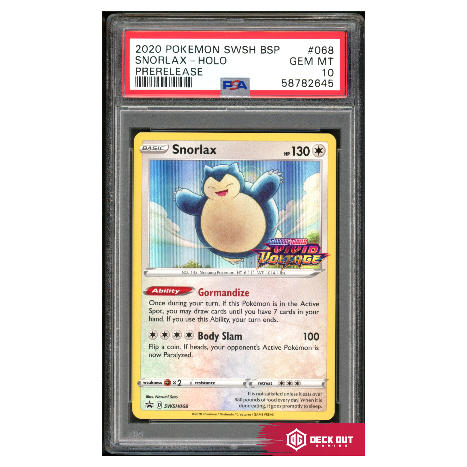 Snorlax - SWSH Promos - SWSH068 - PSA 10 - 58782645 - Deck Out Gaming