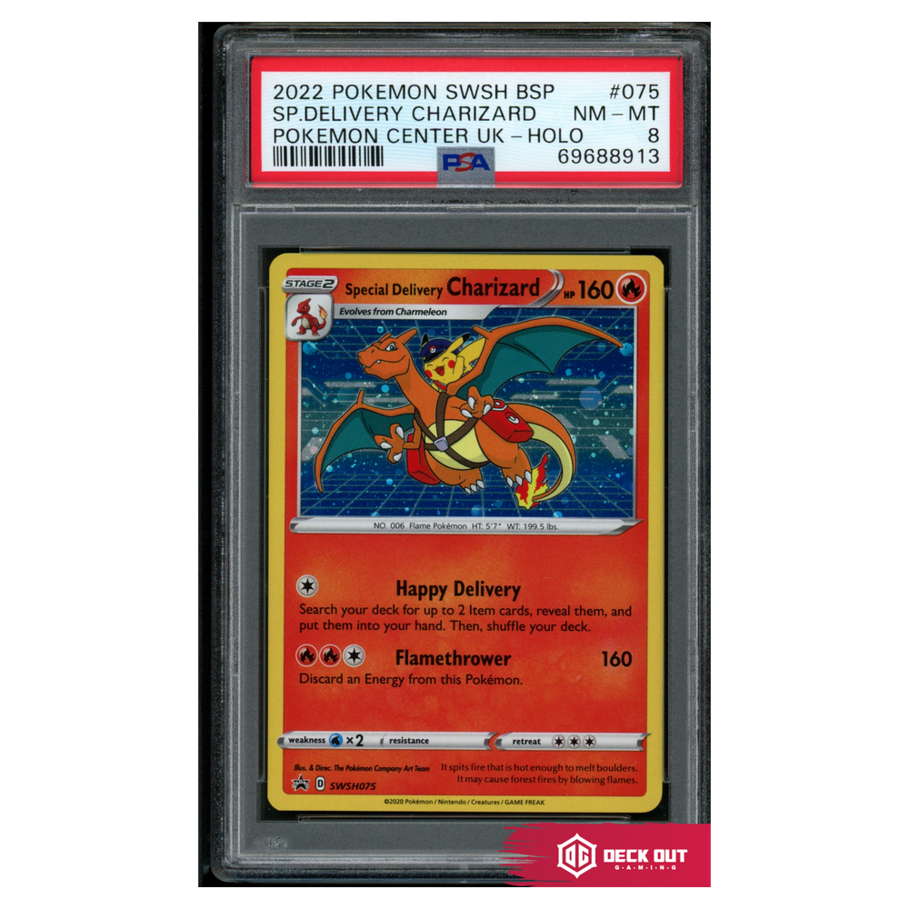 Special Delivery Charizard - SWSH Promos - SWSH075 - PSA 8 - 69688913 - Deck Out Gaming