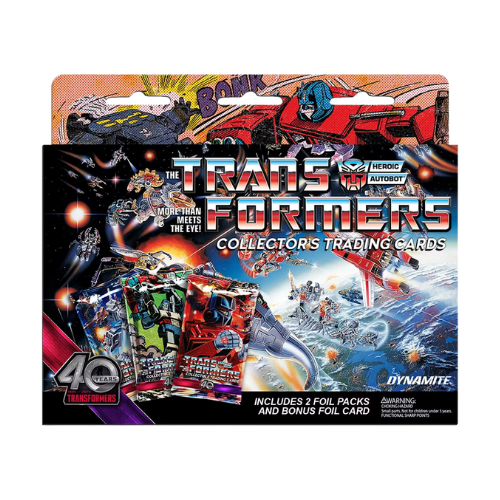 Transformers 40th Anniversary Trading Card Hanger Box (Pre-Order Ships September 2024) - Deck Out Gaming