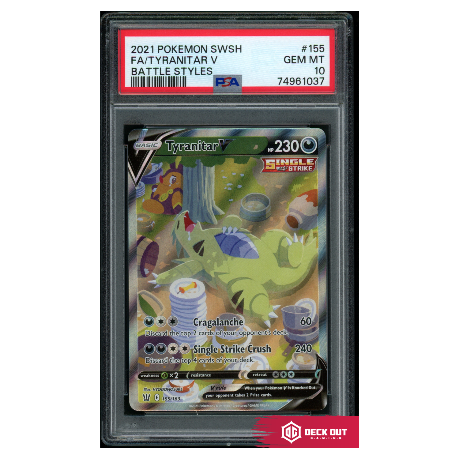 Tyranitar V - Battle Styles - 155 - PSA 10 - 74961037 - Deck Out Gaming