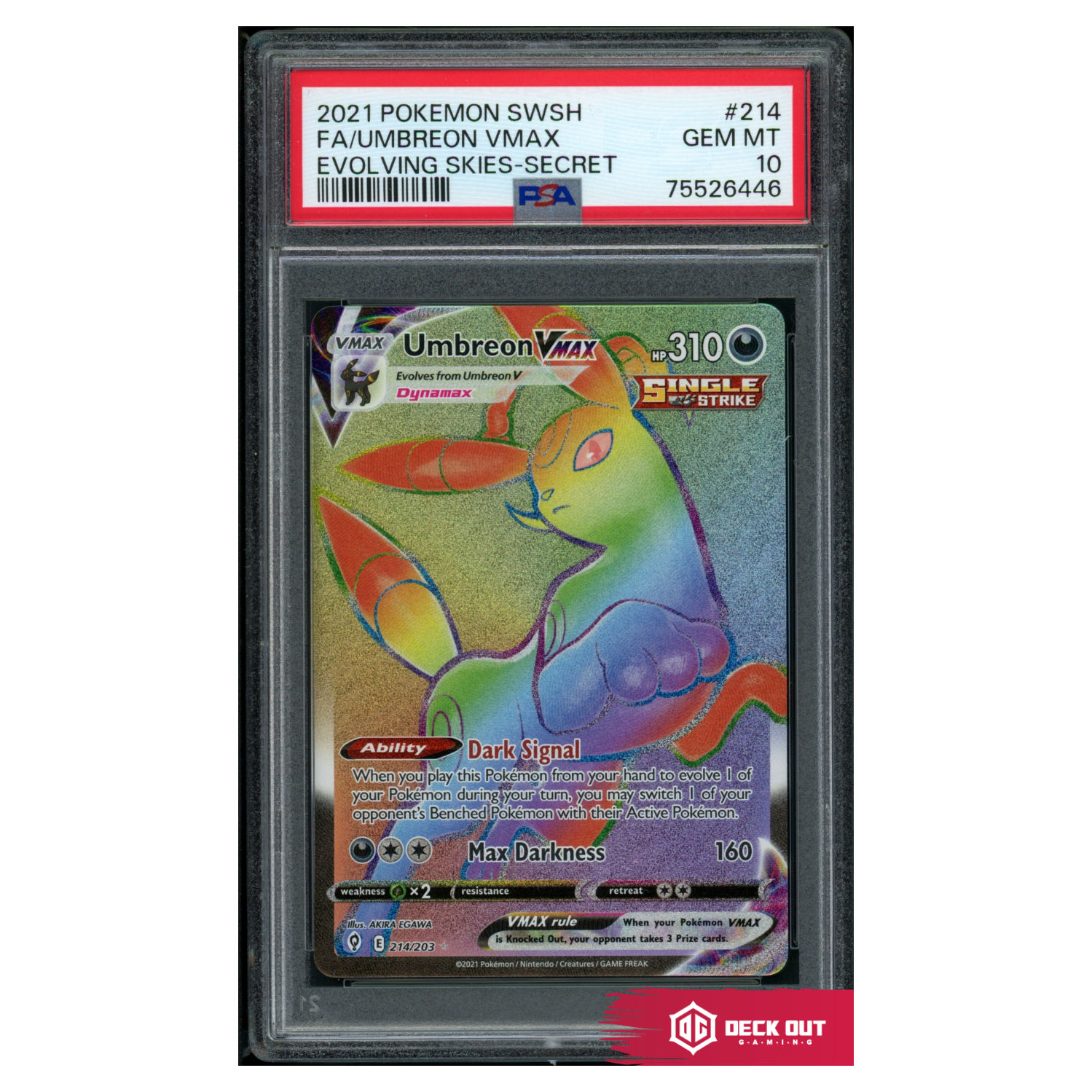 Umbreon VMAX - Evolving Skies - 214 - PSA 10 - 75526446