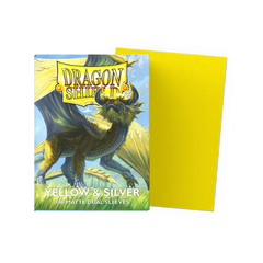 Dragon Shield Standard Size Dual Matte Sleeves - Yellow & Silver - 100 Count - Deck Out Gaming
