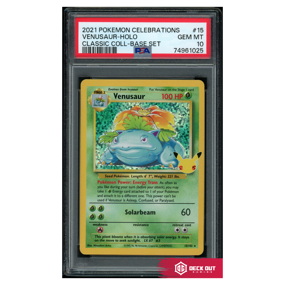 Venusaur - Celebrations Classic Collection - 15 - PSA 10 - 74961025 - Deck Out Gaming