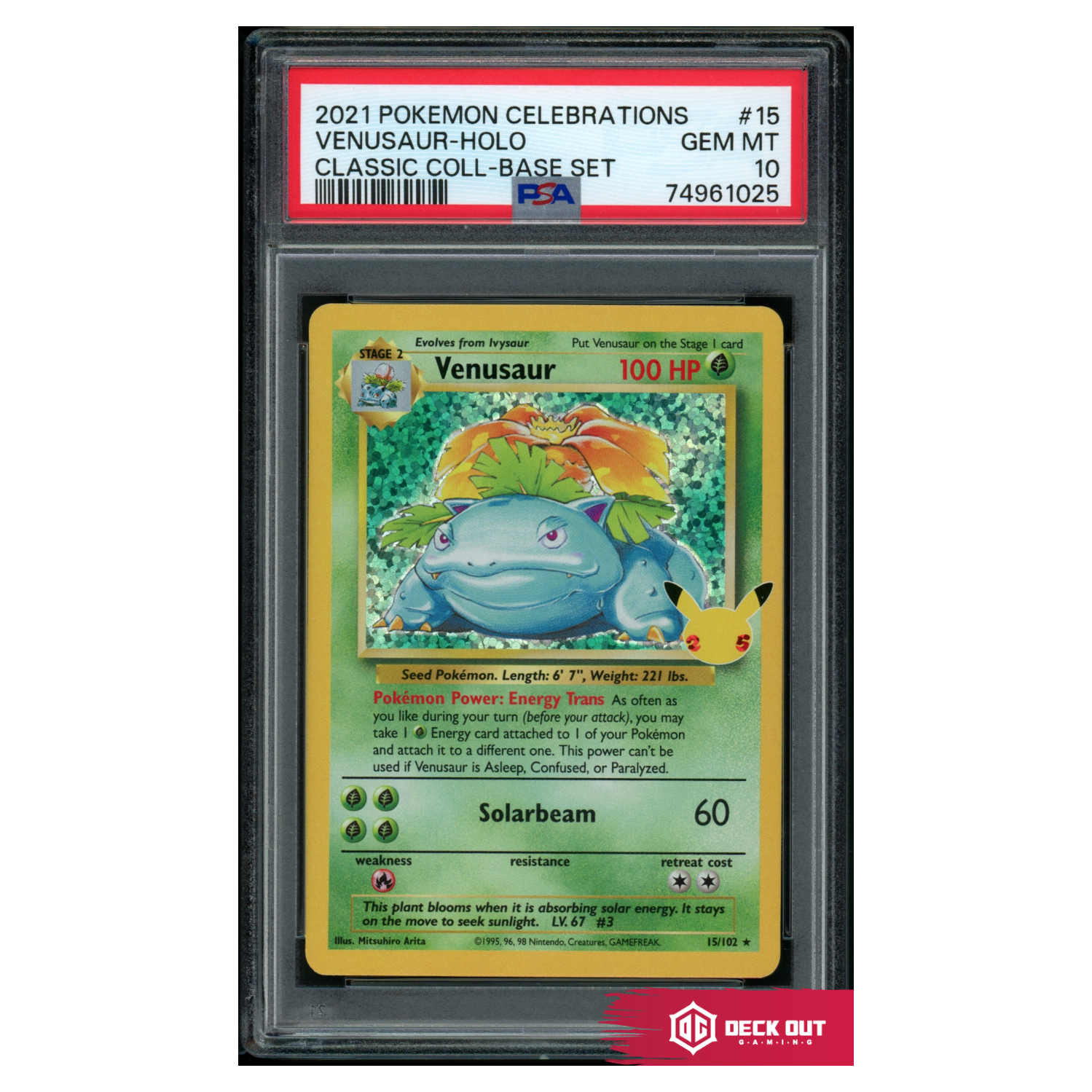 Venusaur - Celebrations Classic Collection - 15 - PSA 10 - 74961025 - Deck Out Gaming