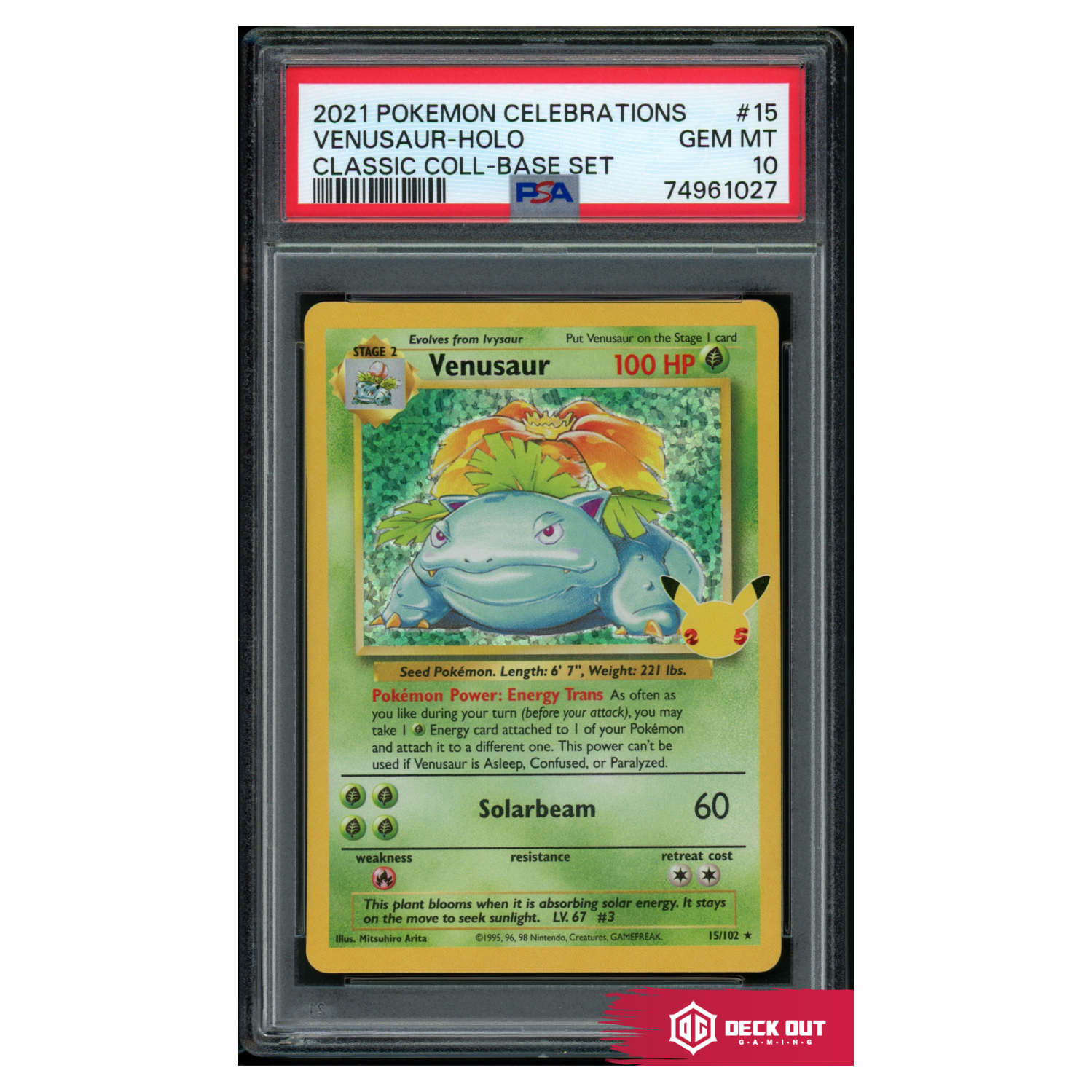 Venusaur - Celebrations Classic Collection - 15 - PSA 10 - 74961027 - Deck Out Gaming