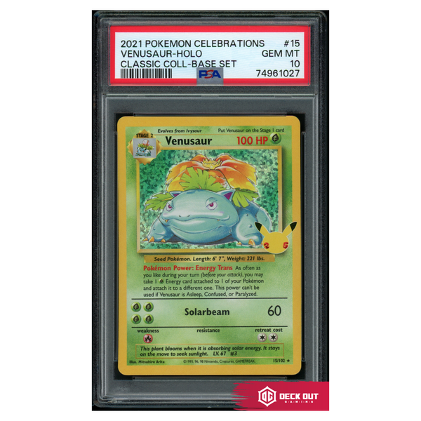 Venusaur - Celebrations Classic Collection - 15 - PSA 10 - 74961027 - Deck Out Gaming