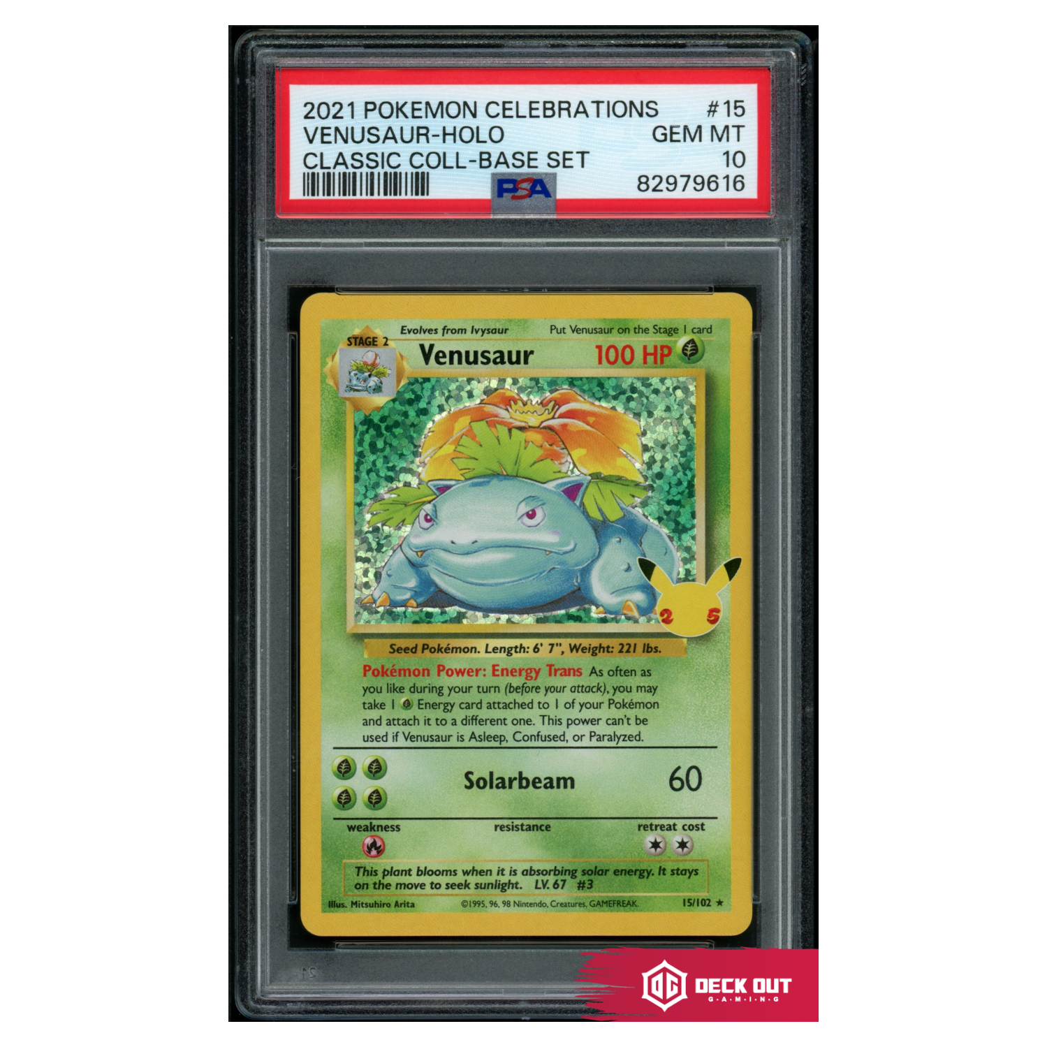 Venusaur - Celebrations Classic Collection - 15 - PSA 10 - 82979616 - Deck Out Gaming