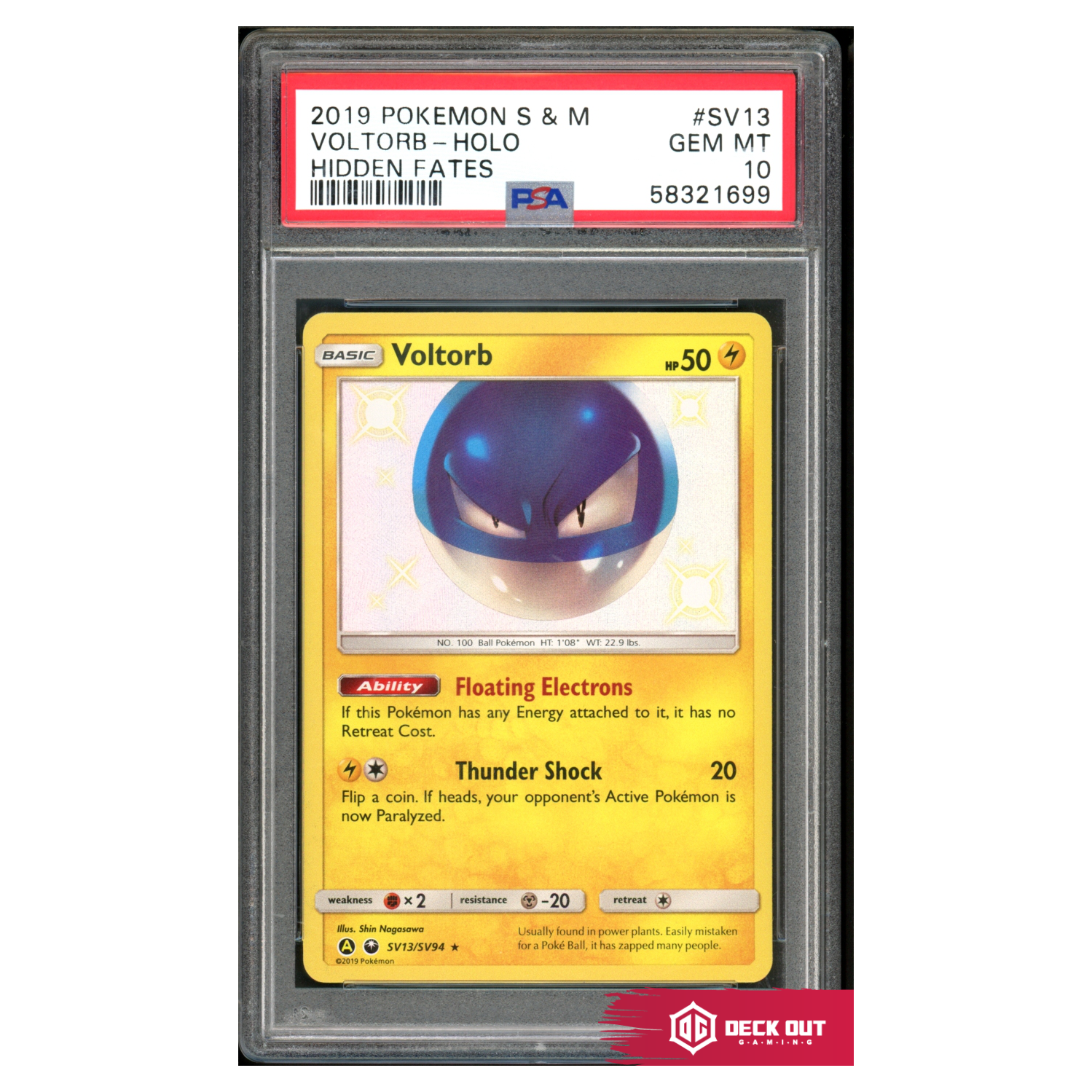 Voltorb - Hidden Fates - SV13 - PSA 10 - 58321699 - Deck Out Gaming