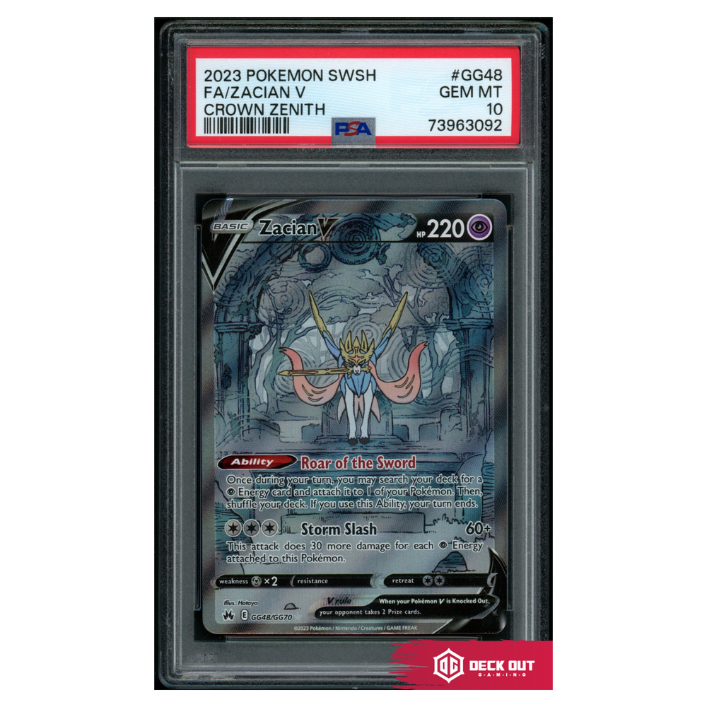 Zacian V - Crown Zenith - GG48 - PSA 10 - 73963092 - Deck Out Gaming