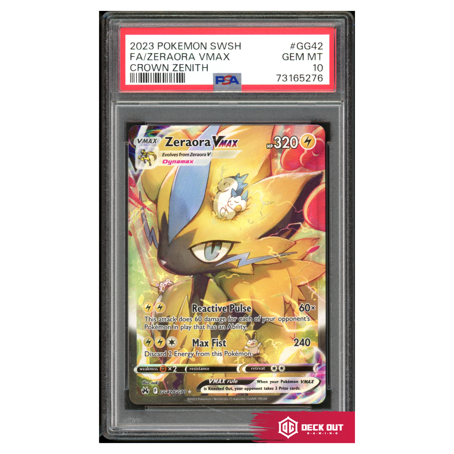 Zeraora VMAX - Crown Zenith - GG42 - PSA 10 - 73165276