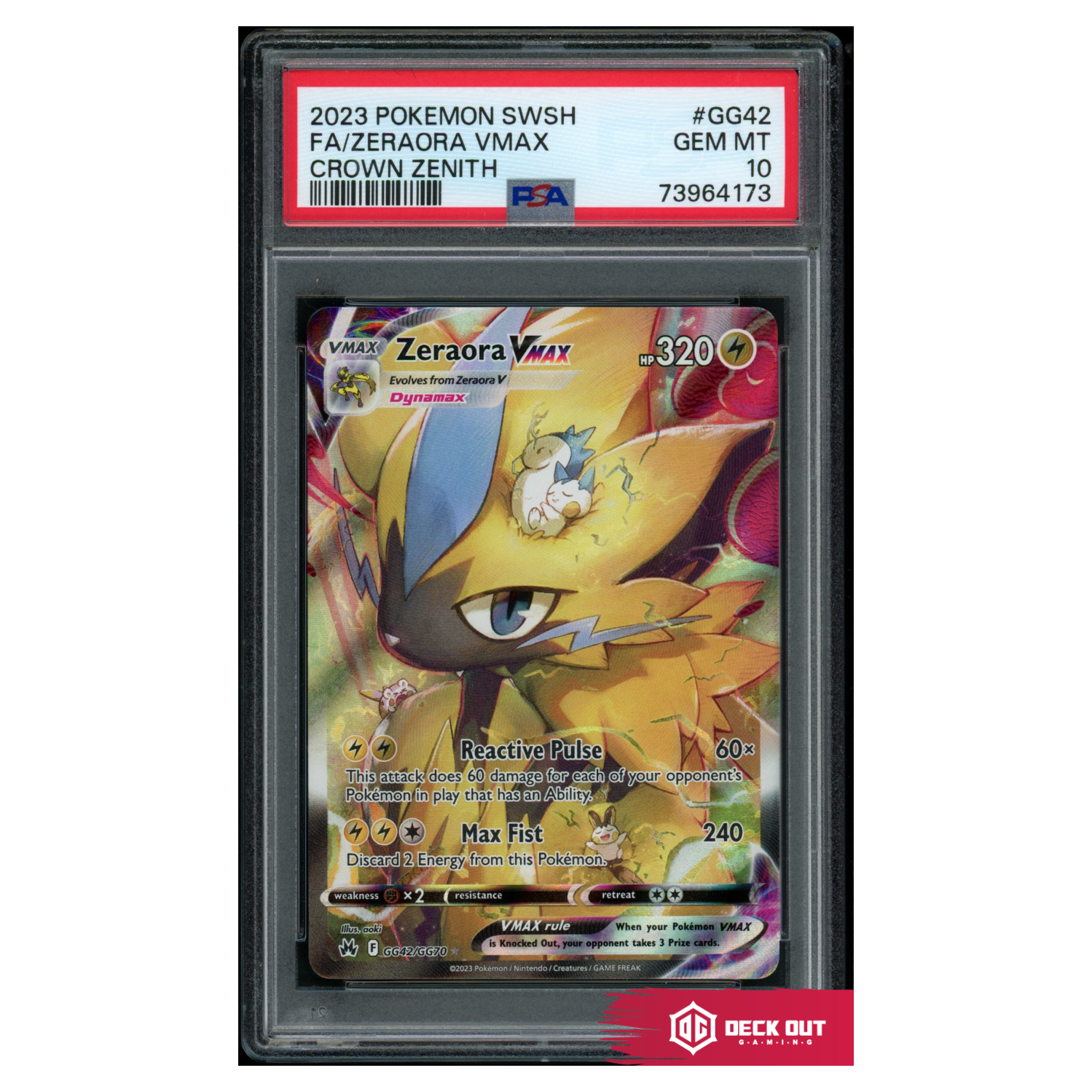 Zeraora VMAX - Crown Zenith - GG42 - PSA 10 - 73964173 - Deck Out Gaming