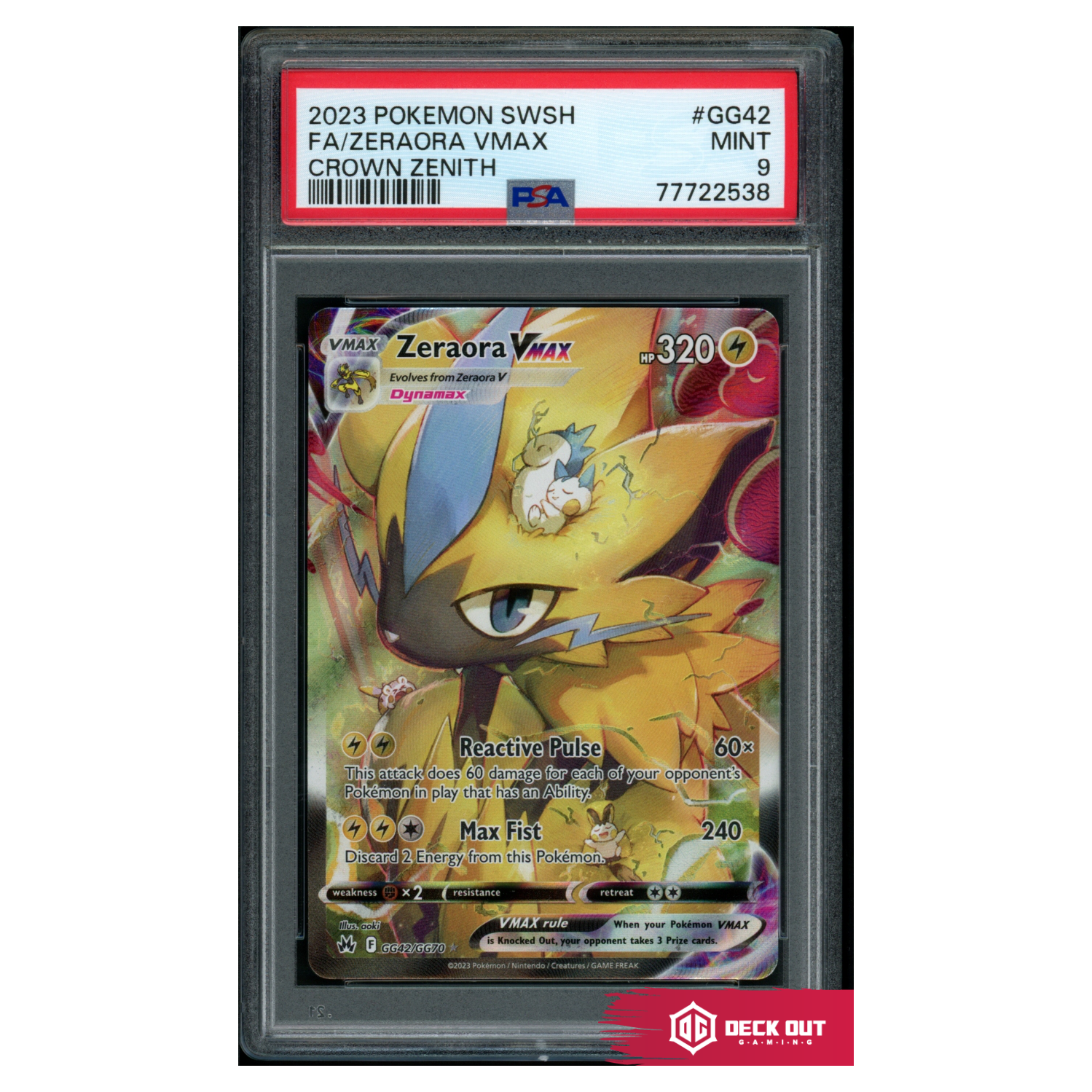 Zeraora VMAX - Crown Zenith - GG42 - PSA 9 - 77722538 - Deck Out Gaming