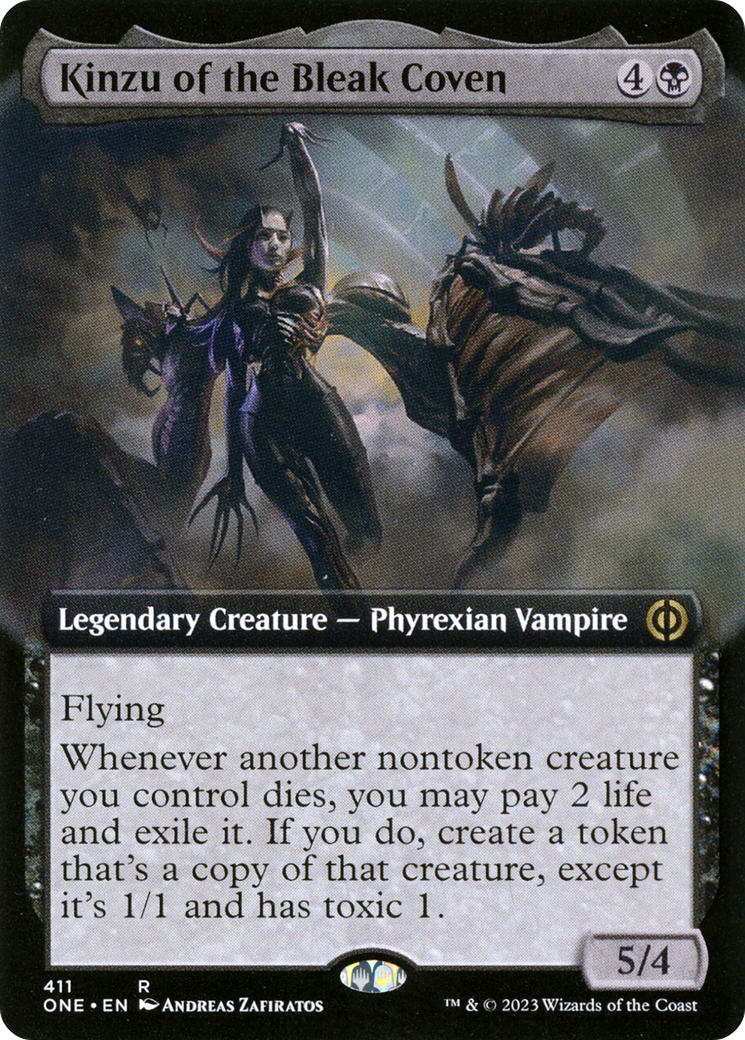 Kinzu of the Bleak Coven (Extended Art) (411) [Phyrexia: All Will Be One] foil - Deck Out Gaming