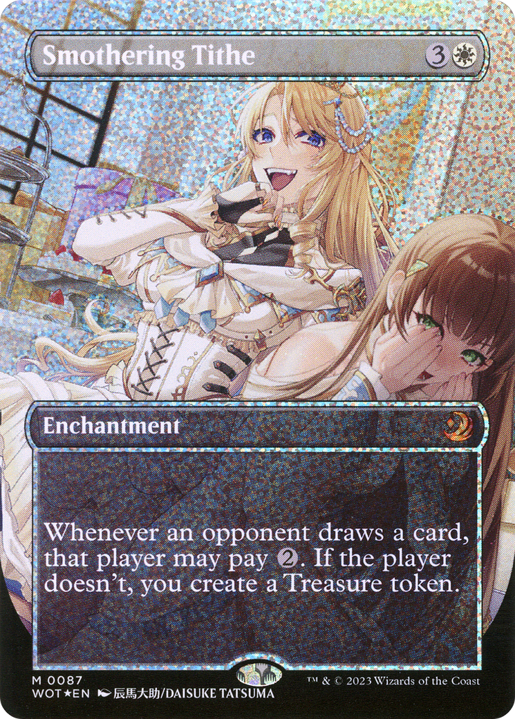 Smothering Tithe (Anime Borderless) (Confetti Foil) (87) [Wilds of Eldraine: Enchanting Tales] foil - Deck Out Gaming