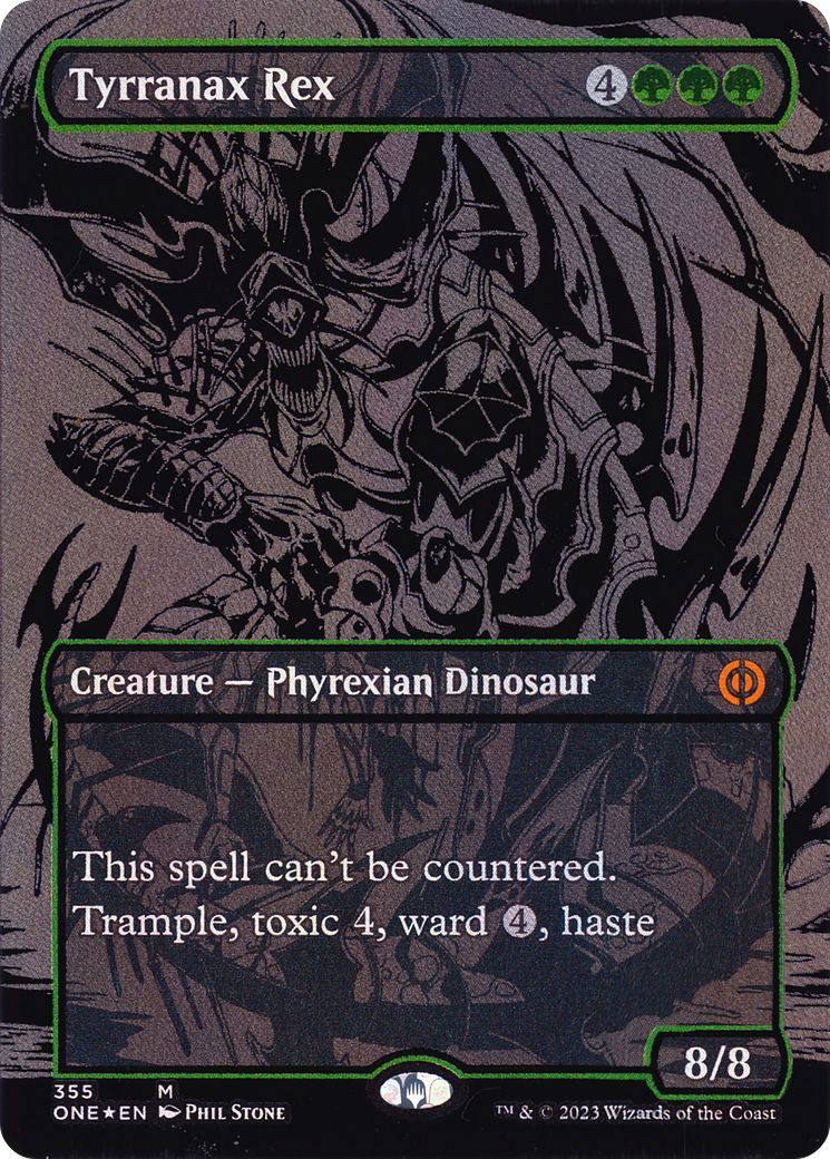 Tyrranax Rex (Oil Slick Raised Foil) (355) [Phyrexia: All Will Be One] foil - Deck Out Gaming