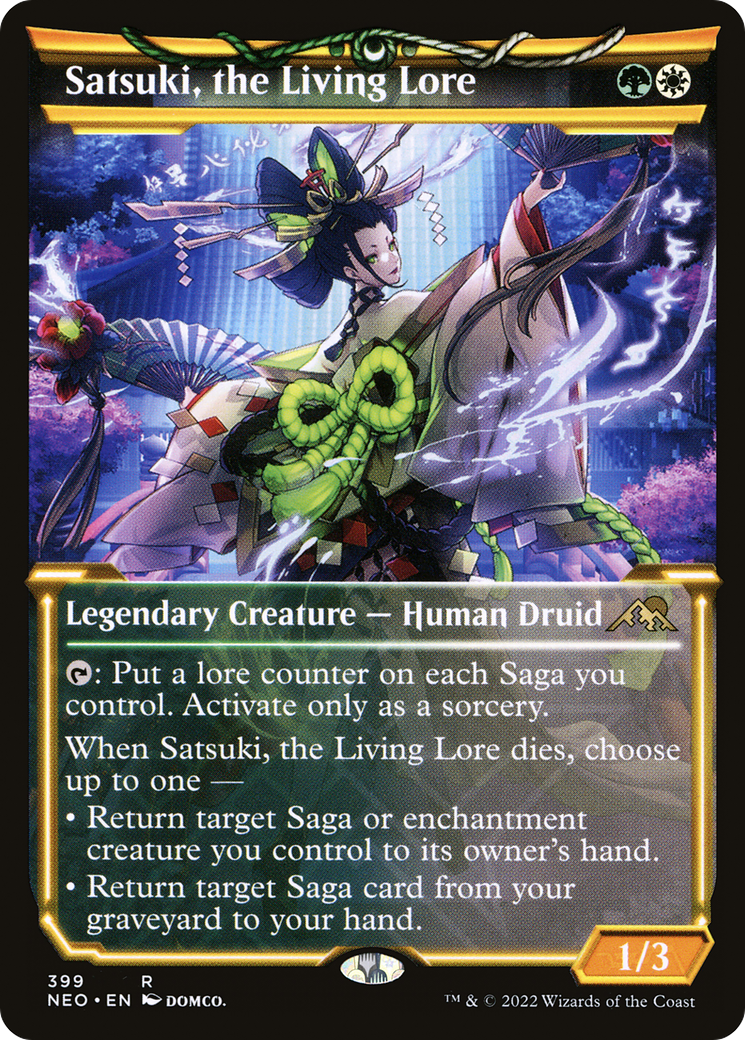 Satsuki, the Living Lore (Showcase) (399) [Kamigawa: Neon Dynasty] foil - Deck Out Gaming