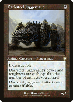 Darksteel Juggernaut (Retro Frame) (137) [The Brothers' War Commander] - Deck Out Gaming