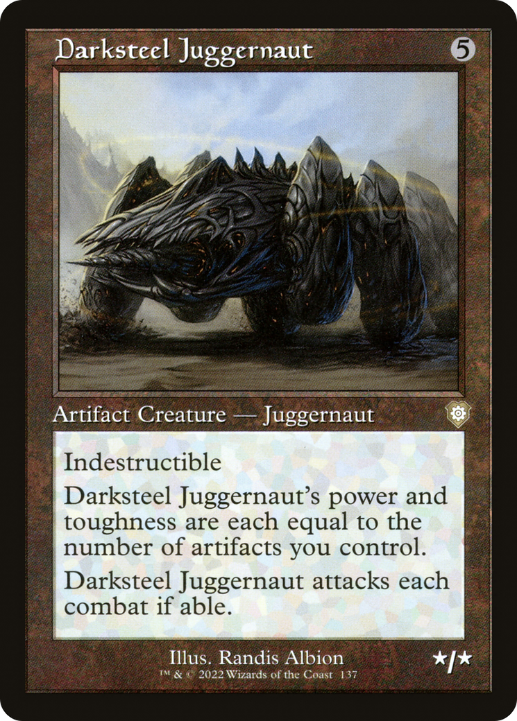 Darksteel Juggernaut (Retro Frame) (137) [The Brothers' War Commander] - Deck Out Gaming