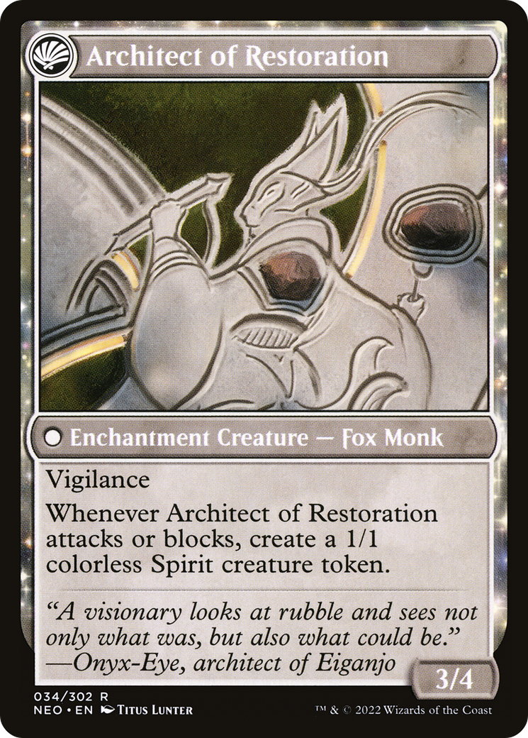 The Restoration of Eiganjo (34) [Kamigawa: Neon Dynasty] foil - Deck Out Gaming