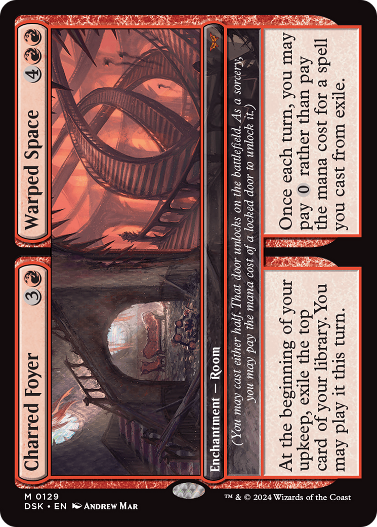 Charred Foyer // Warped Space (129) [Duskmourn: House of Horror] foil - Deck Out Gaming
