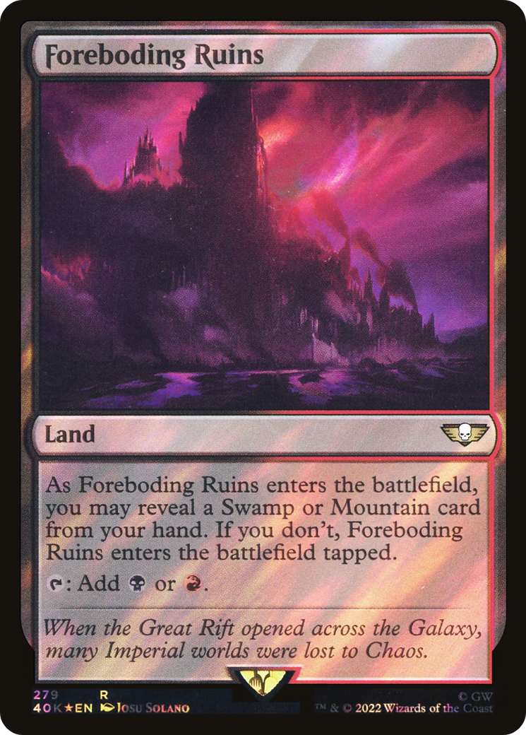 Foreboding Ruins (Surge Foil) (279) [Warhammer 40,000 Commander] foil - Deck Out Gaming