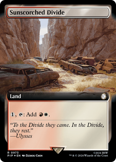 Sunscorched Divide (Extended Art) (Surge Foil) (973) [Fallout] foil - Deck Out Gaming