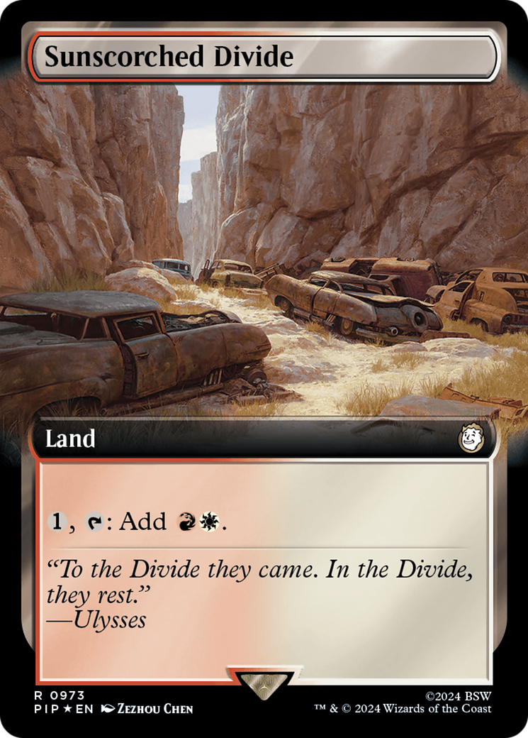 Sunscorched Divide (Extended Art) (Surge Foil) (973) [Fallout] foil - Deck Out Gaming
