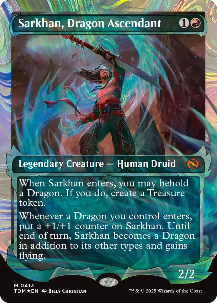Sarkhan, Dragon Ascendant (0413) (Showcase) (Halo Foil) (413) [Tarkir: Dragonstorm] foil - Deck Out Gaming
