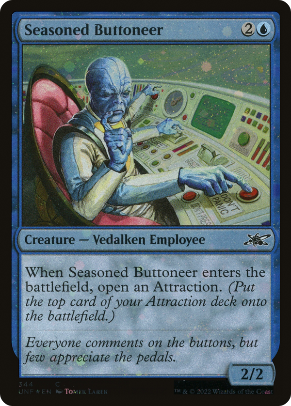Seasoned Buttoneer (Galaxy Foil) (344) [Unfinity] foil - Deck Out Gaming