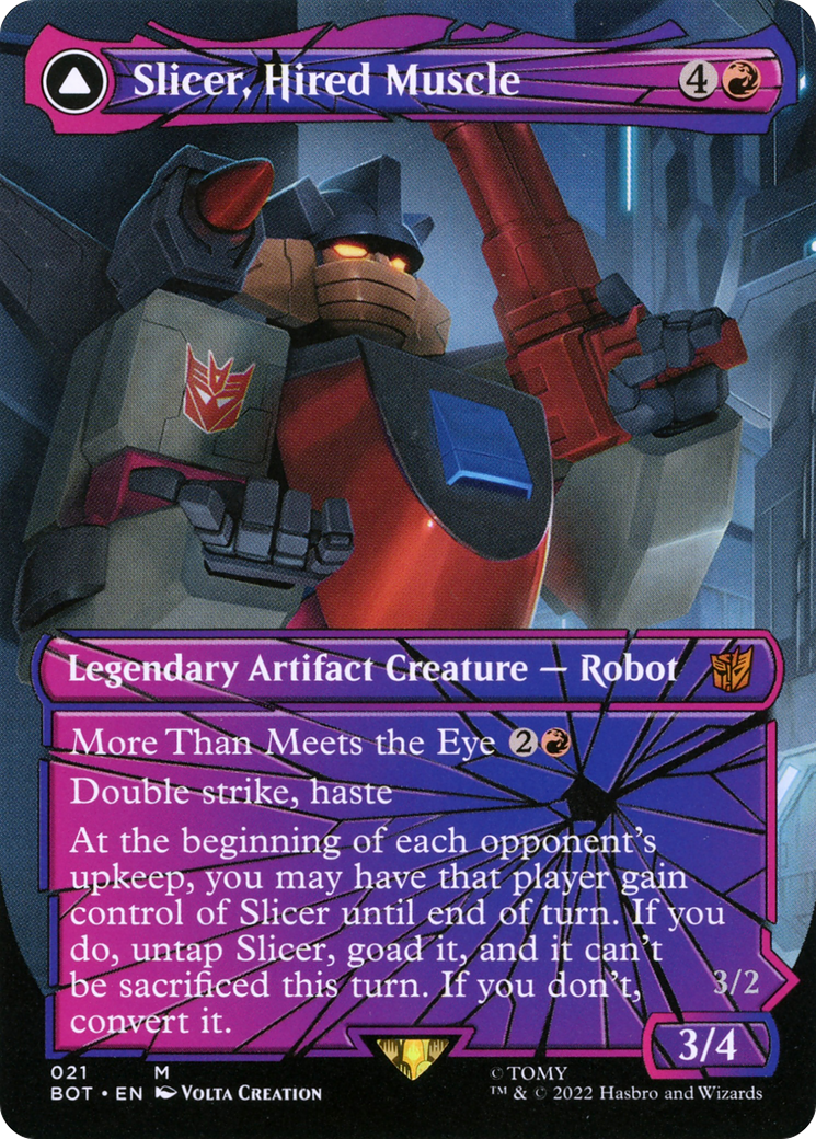 Slicer, Hired Muscle (Shattered Glass) (21) [Transformers] foil - Deck Out Gaming