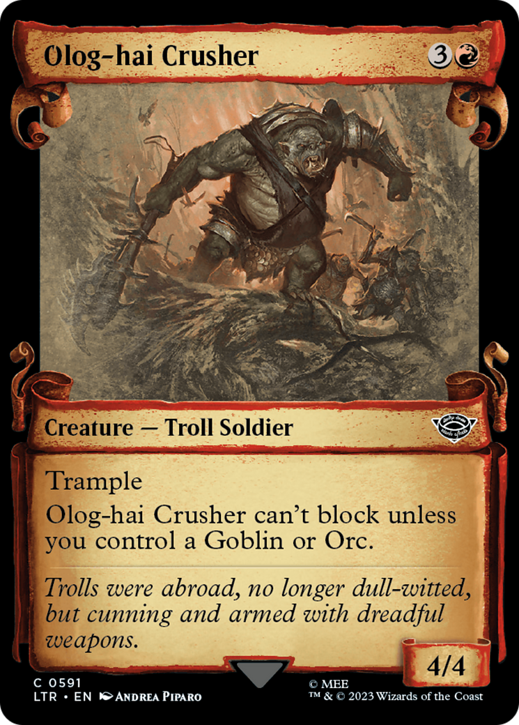 Olog-Hai Crusher (Showcase Scrolls) (591) [The Lord of the Rings: Tales of Middle-earth] foil - Deck Out Gaming