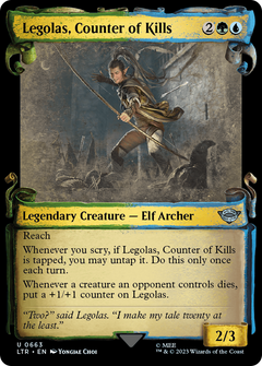 Legolas, Counter of Kills (Showcase Scrolls) (663) [The Lord of the Rings: Tales of Middle-earth] foil - Deck Out Gaming
