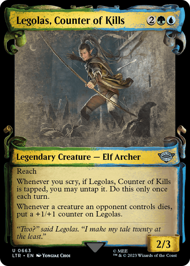 Legolas, Counter of Kills (Showcase Scrolls) (663) [The Lord of the Rings: Tales of Middle-earth] - Deck Out Gaming