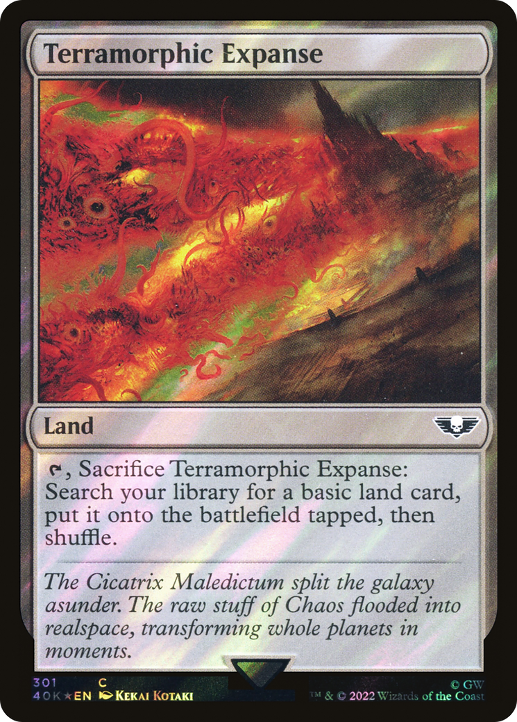 Terramorphic Expanse (Surge Foil) (301) [Warhammer 40,000 Commander] foil - Deck Out Gaming