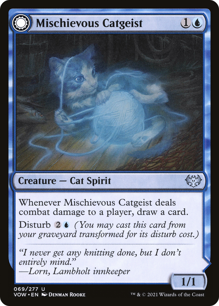 Mischievous Catgeist // Catlike Curiosity (69) [Innistrad: Crimson Vow] - Deck Out Gaming
