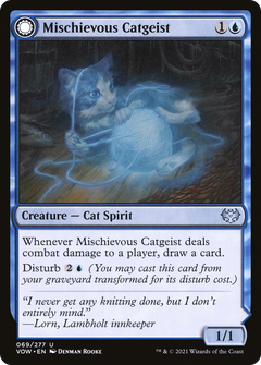 Mischievous Catgeist // Catlike Curiosity (69) [Innistrad: Crimson Vow] foil - Deck Out Gaming