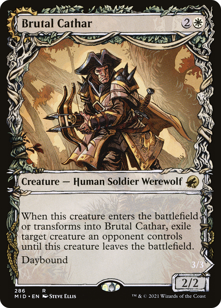 Brutal Cathar // Moonrage Brute (286) [Innistrad: Midnight Hunt] foil - Deck Out Gaming