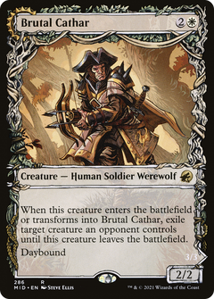 Brutal Cathar // Moonrage Brute (286) [Innistrad: Midnight Hunt] foil - Deck Out Gaming