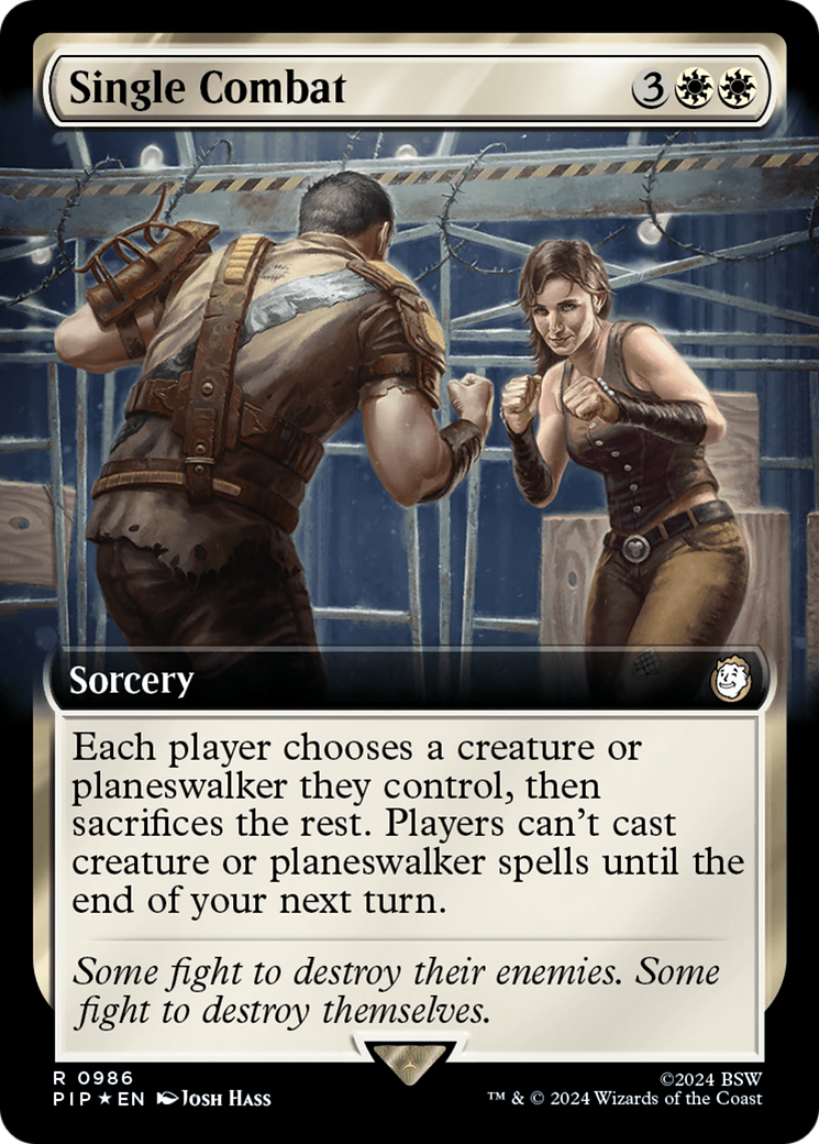 Single Combat (Extended Art) (Surge Foil) (986) [Fallout] foil - Deck Out Gaming