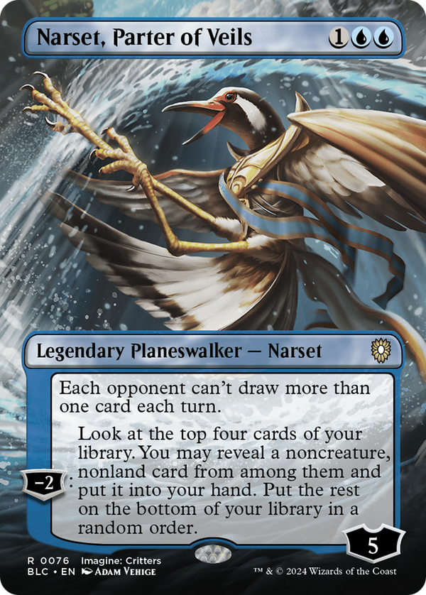 Narset, Parter of Veils (Borderless) (76) [Bloomburrow Commander] foil - Deck Out Gaming