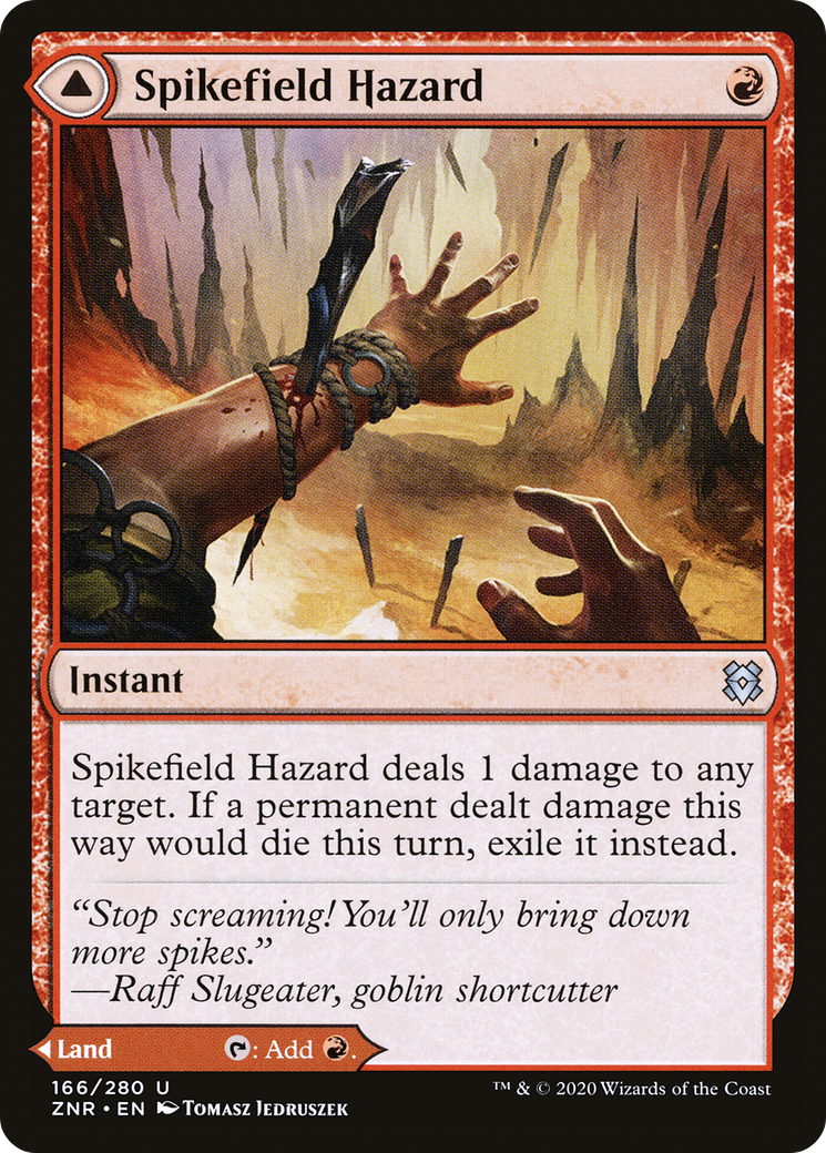 Spikefield Hazard // Spikefield Cave (166) [Zendikar Rising] foil - Deck Out Gaming