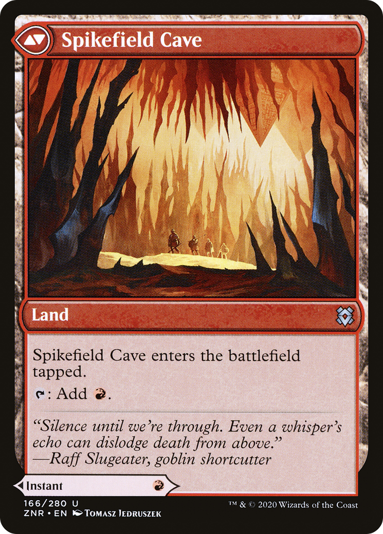 Spikefield Hazard // Spikefield Cave (166) [Zendikar Rising] foil - Deck Out Gaming